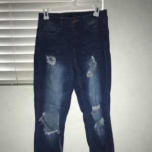 Ripped Straight Leg Jeans